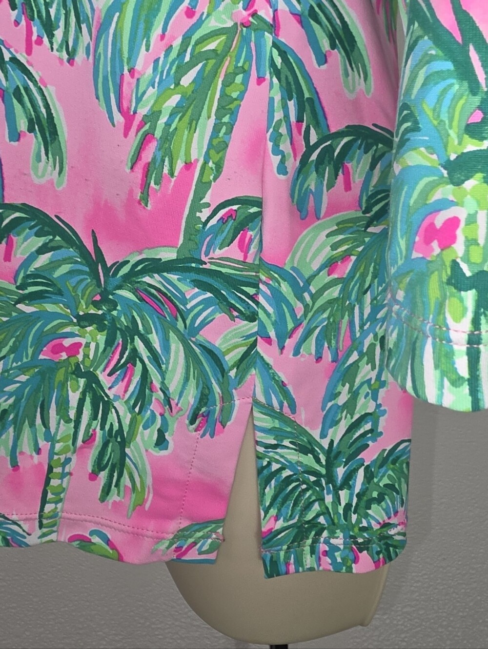 Lilly Pulitzer Top Karina Chilly Palm-Print V-Neck Bracelet Sleeve Green XXS - Picture 10 of 15